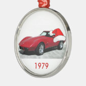 Ornement Métallique Corvette rouge de Noël 1979 (Gauche)
