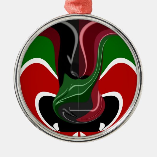 Ornement Métallique Coupe de café Kenya Drapeau Hakuna Matata (Devant)