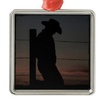 Cowboy au coucher du soleil