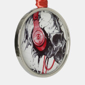 Ornement Métallique Crâne avec conception casque (Droite)