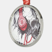 Ornement Métallique Crâne avec conception casque (Gauche)