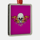 Ornement Métallique Crâne et coeurs flamboyants (Droite)