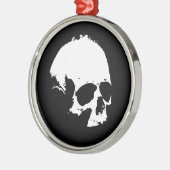 Ornement Métallique Crâne noir et blanc (Gauche)