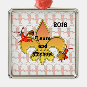 Ornement Métallique Crawfish Fleur de Lis Ornament musicale