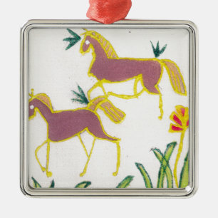 Ornement Métallique Créez votre propre Unicorne Flora Power Cute Aesth