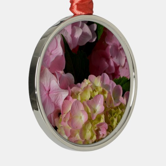 Ornement Métallique Crème rose Hydrangeas jaune rose vert floral (Droite)