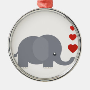Ornement Métallique Cute elephant with hewhimsical love