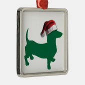 Ornement Métallique Dachshunds de Noël (Droite)