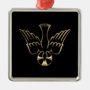 Ornement Métallique Descente d'or du symbole de Saint-Esprit