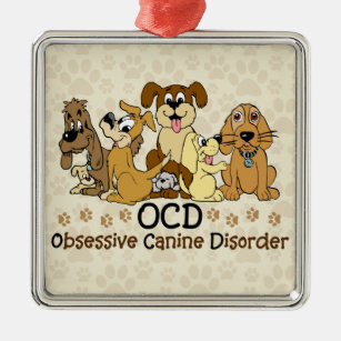 Ornement Métallique Désordre canin obsédant d'OCD