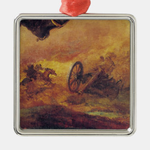 Ornement Métallique Dirigeant des hussards, détail de canon dessus