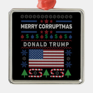 Ornement Métallique Donald Trump Joyeux Noël des Corruptions