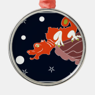 Ornement Métallique Dragon Chinois Céleste Art Fantastique Clair de Lu