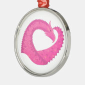 Ornement Métallique Dragon de coeur rose chaud sur blanc (Gauche)