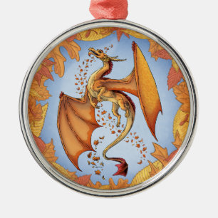 Ornement Métallique Dragon orange d'art d'imaginaire de nature