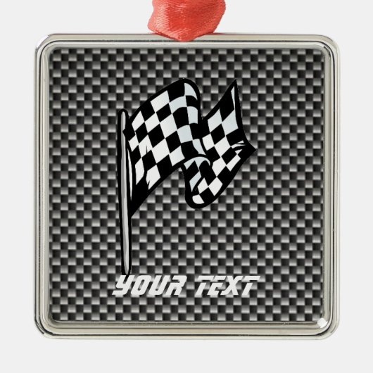 Ornement Métallique Drapeau Checkered de sembler de fibre de carbone (Devant)