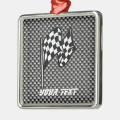 Ornement Métallique Drapeau Checkered de sembler de fibre de carbone (Gauche)