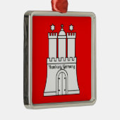 Ornement Métallique Drapeau de Hambourg, Allemagne (Droite)