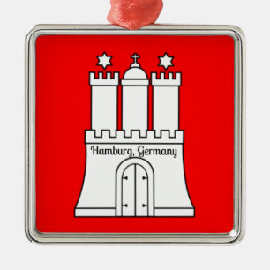 Ornement Métallique Drapeau de Hambourg, Allemagne
