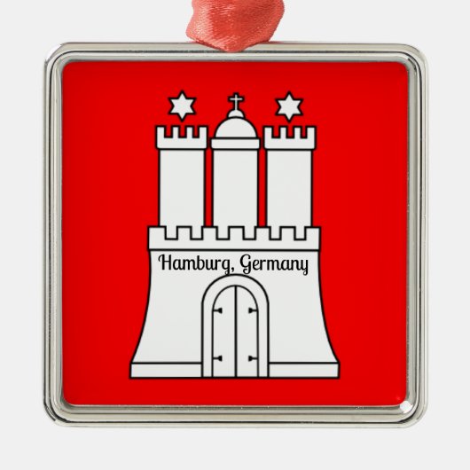Ornement Métallique Drapeau de Hambourg, Allemagne (Devant)