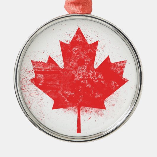 Ornement Métallique Drapeau du Canada (Devant)