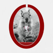 Ornement Métallique Écureuil du rallye de baseball (Verso)