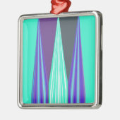 Ornement Métallique Edgy Blue Purple Cyan Chevron Art Imprimer (Gauche)