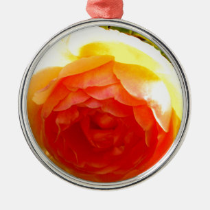 Ornement Métallique Elégante pêche jaune rose floral d'abricot rouge