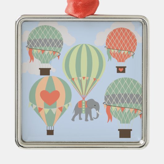 Ornement Métallique Éléphant mignon montant l'augmentation chaude de (Devant)