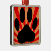 Ornement Métallique Empreinte de patte de chien radiant (Droite)