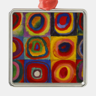 Ornement Métallique Étude de couleur des cercles Carré par Kandinsky