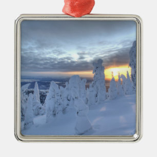 Ornement Métallique Fantômes de neige au coucher du soleil à Whitefish