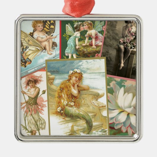 Ornement Métallique Fées vintages et sirènes (Devant)