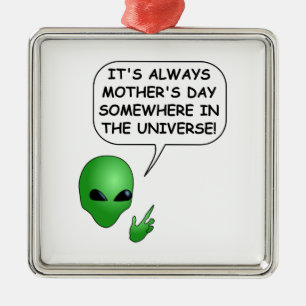 Ornement Métallique Fête des mères Aliens