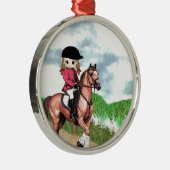 Ornement Métallique Fille anglaise d'équitation (Droite)