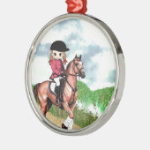 Ornement Métallique Fille anglaise d'équitation (Gauche)