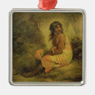 Ornement Métallique Fille indienne, 1793 (huile sur la toile montée