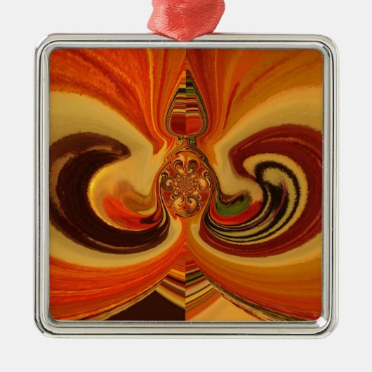 Ornement Métallique Flèches Abstraites avec Teardrop Center Art Print (Devant)