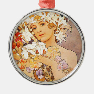 Ornement Métallique Fleur Alphonse Mucha
