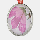 Ornement Métallique Fleur Cosmo rose texturée (Gauche)
