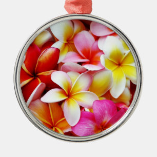 Ornement Métallique Fleur d'Hawaï de Frangipani de Plumeria customis