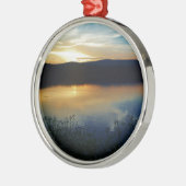 Ornement Métallique Fleur sauvage, coucher de soleil bleu (Gauche)