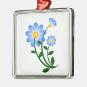 Ornement Métallique Fleurs bleues (Gauche)