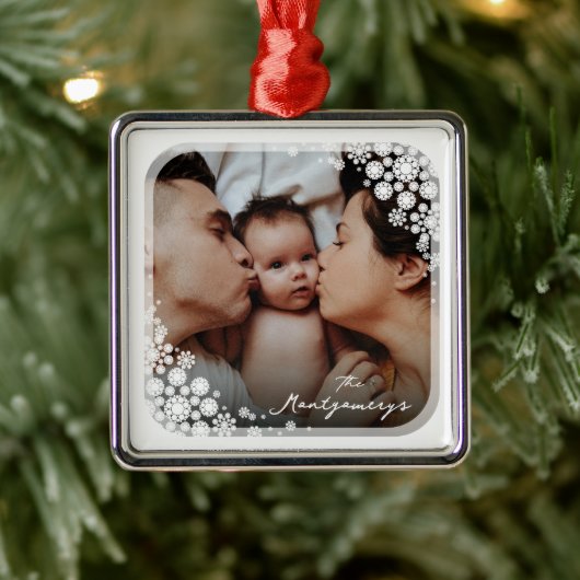 Ornement Métallique Fleurs de neige d'hiver Fleurs de Noël (Arbre)