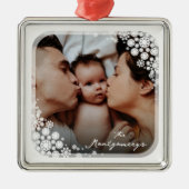 Ornement Métallique Fleurs de neige d'hiver Fleurs de Noël (Devant)