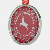 Ornement Métallique Flocon de neige Glitt Argent Reindeer (Gauche)