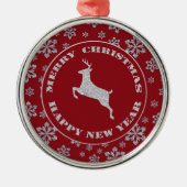 Ornement Métallique Flocon de neige Glitt Argent Reindeer (Devant)