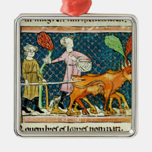 Ornement Métallique Fol.59r octobre : Labourage