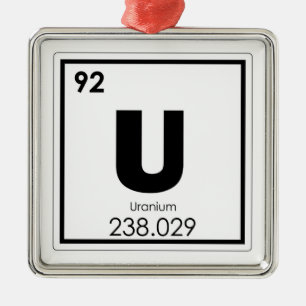 Ornement Métallique Formule en uranium de chimie de symbole d'élémen