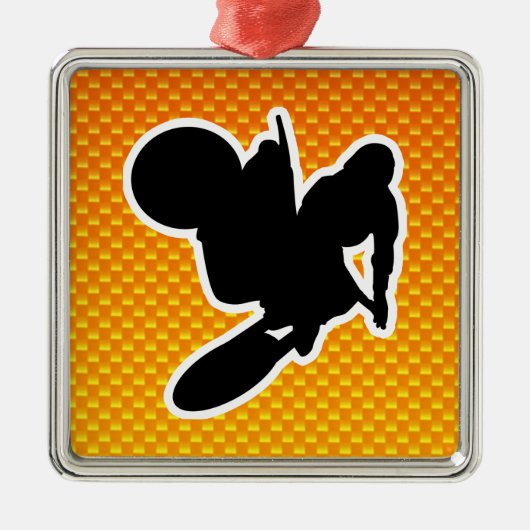 Ornement Métallique Fouet jaune-orange de motocross (Devant)